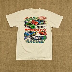 Vintage du pont Motorsports racing shirt mens large white 1990s cars USA